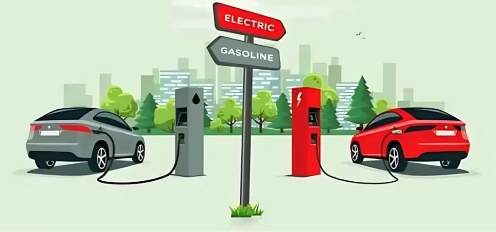 this is the image of Electric Vehicle Vs Gas Vehicle