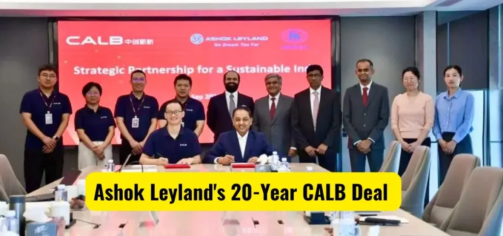 this is the image of Ashok Leyland's 20-Year CALB Deal to Build India's EV Battery Future