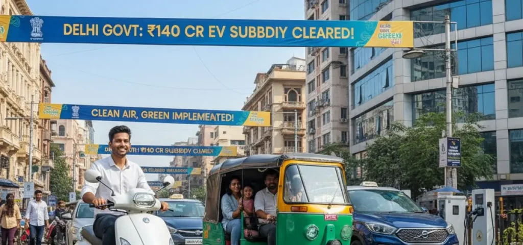 this is the image of Delhi Govt to Clear ₹140 Cr EV Subsidy Dues After Court Order