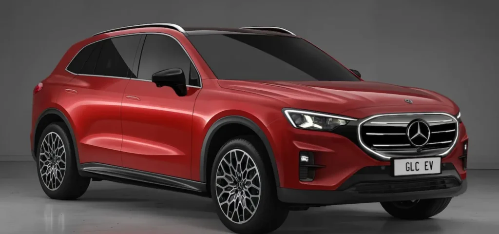 this is the image of New Mercedes GLC EV revealed with 735km range