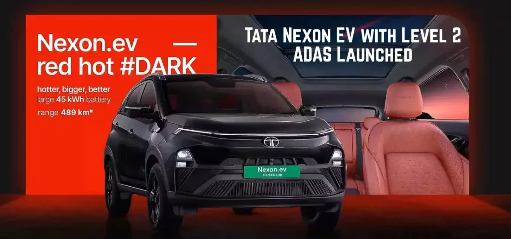 this is the image of Tata Nexon EV with Level 2 ADAS Launched at Rs. 17.29 Lakh