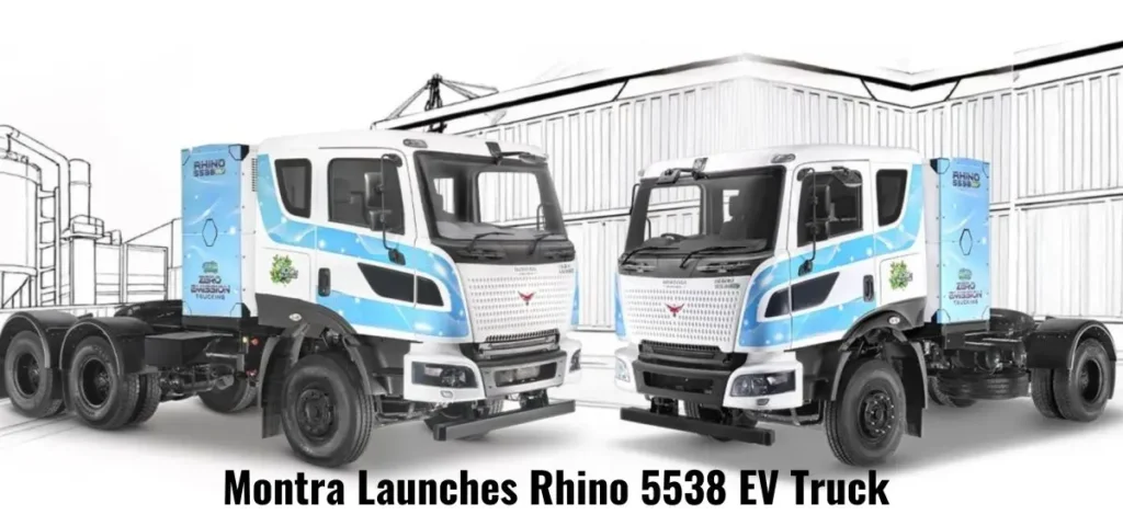 this is the image of Montra Launches Rhino 5538 EV Truck with Fast Battery Swapping