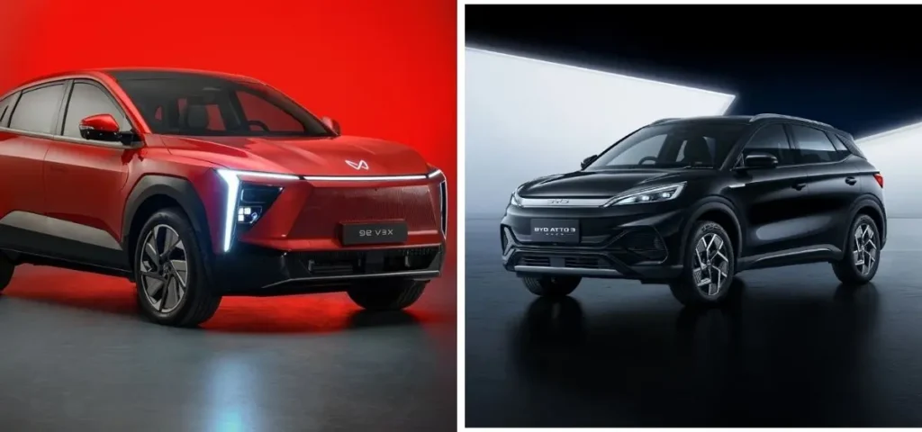 this is the image of Mahindra XEV 9e vs BYD Atto 3 Comparision