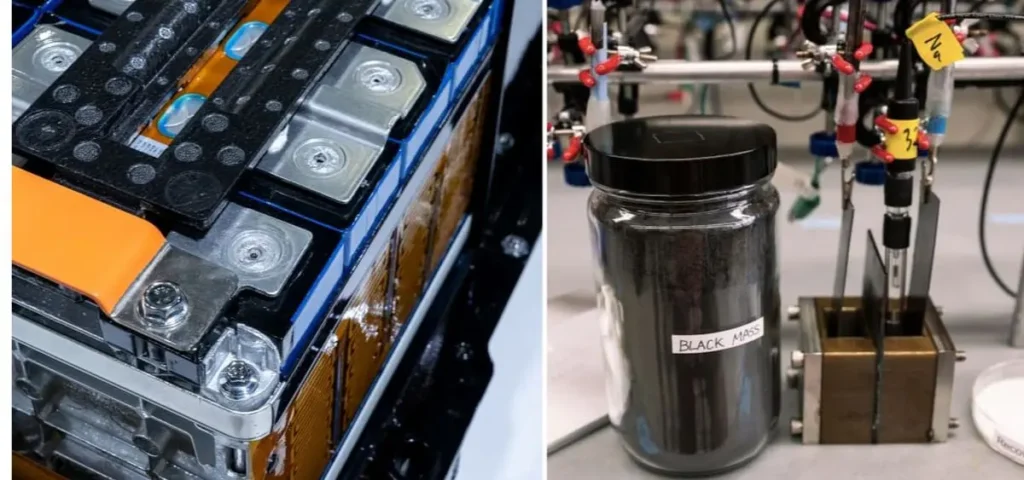 this is the image of Recycling Lithium from Old EV Batteries