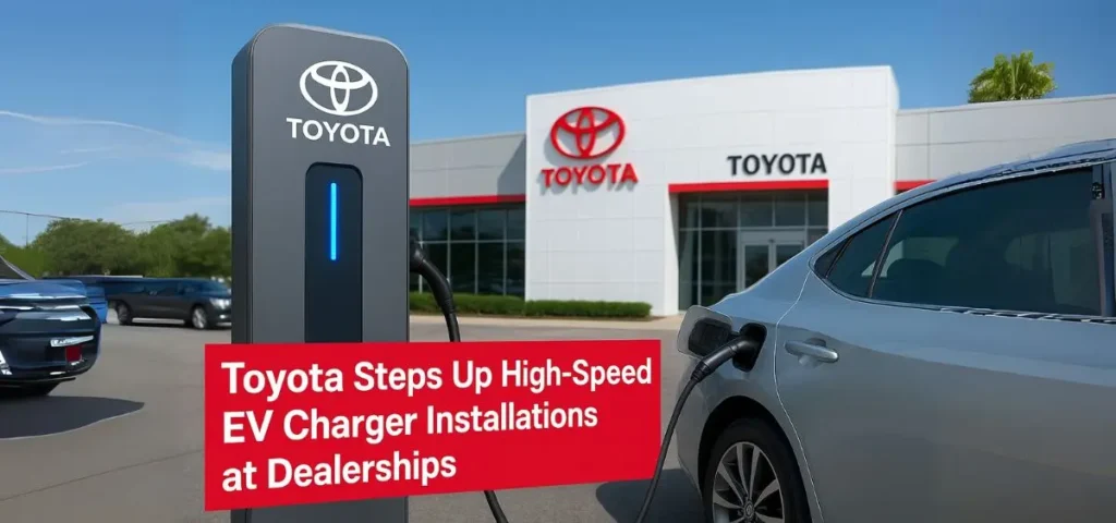 this is the image of Toyota Steps Up High-Speed EV Charger Installations at Dealerships