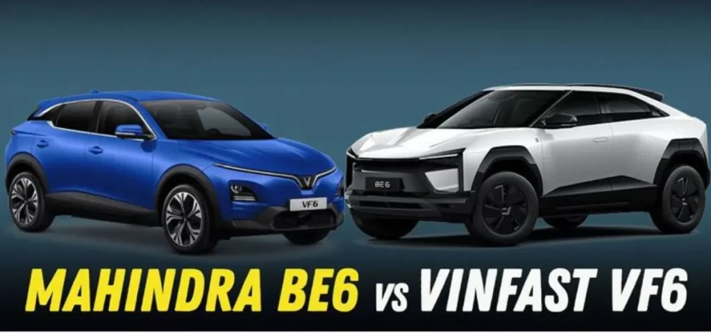this is the image of Mahindra BE 6 Pack One v/s Vinfast VF 6 Wind Infinity