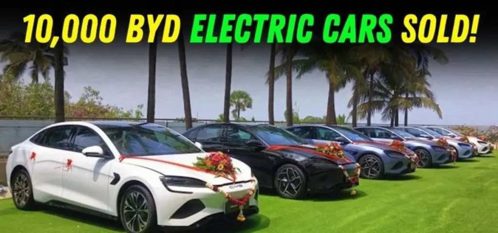 this is the image of BYD Delivers Over 10k EV Cars in India: Opens 45th Dealership in Bhopal
