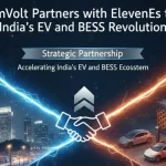 this is the image of ChemVolt Partners with ElevenEs to Power India's EV and BESS Revolution!