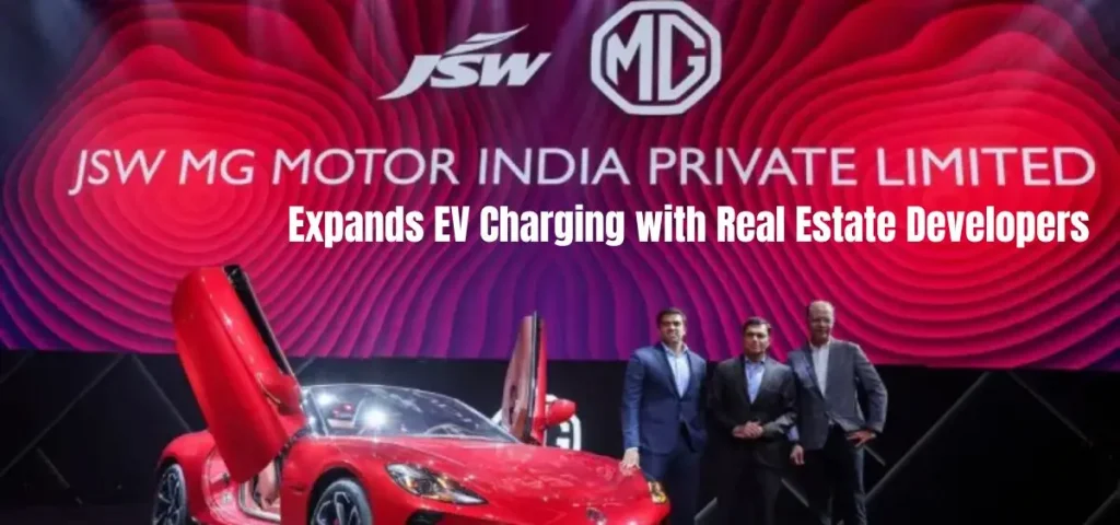 this is the image of JSW MG Motor India Expands EV Charging Network with Real Estate Developers Confident Group and IONAGE