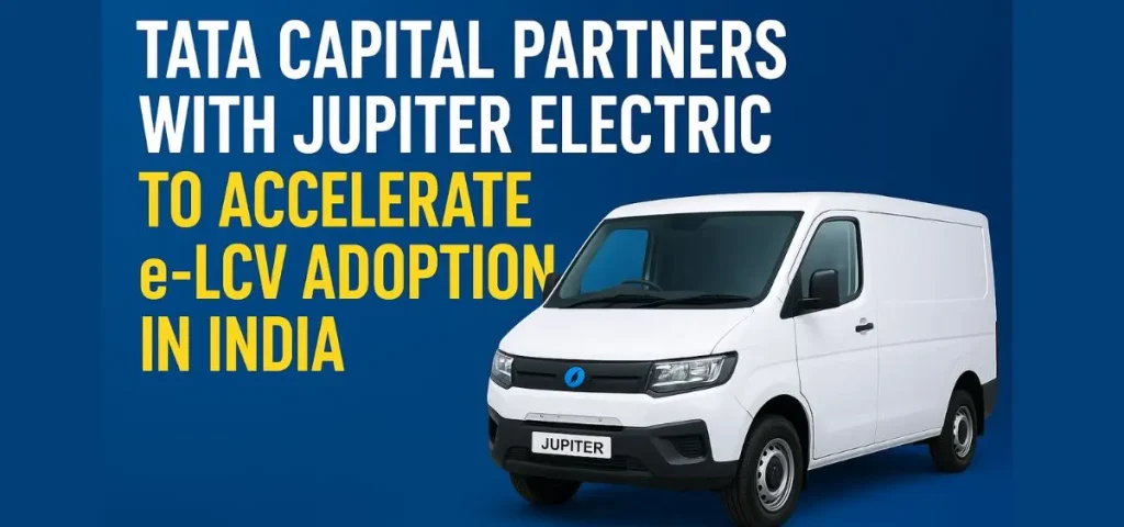 this is the image of Tata Capital Partners with Jupiter Electric to Accelerate e-LCV
