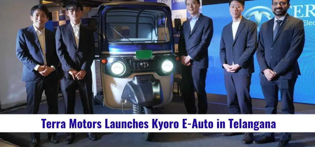 this is the image of Terra Motors Launches Kyoro E-Auto in Telangana