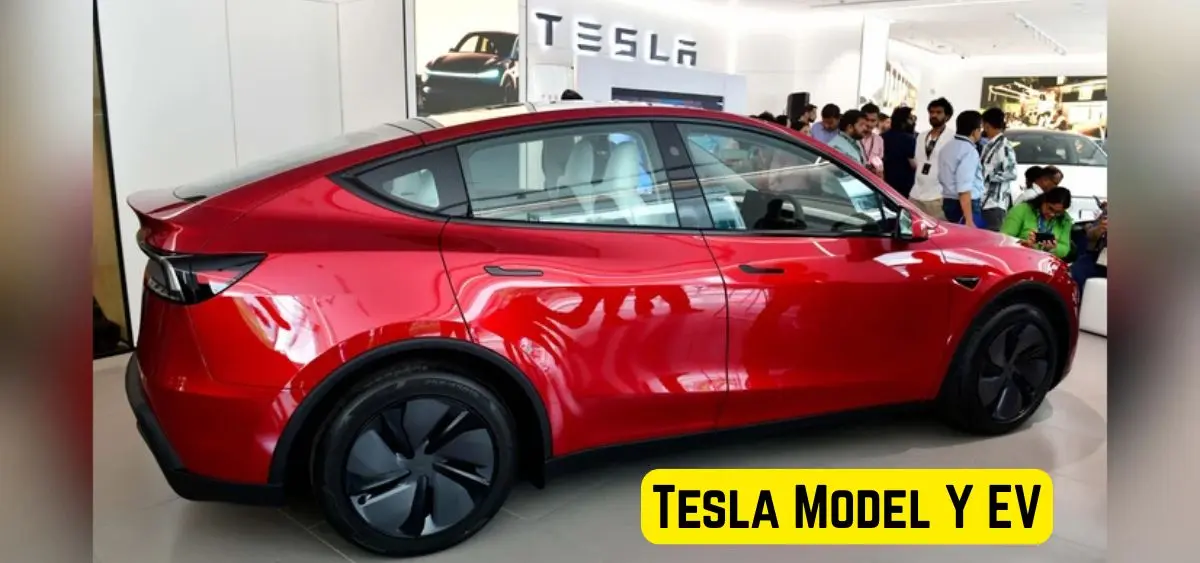 this is the image of Tesla Model Y EV in india