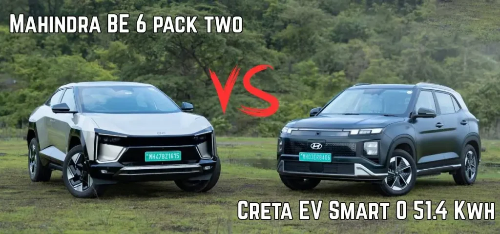 this is the image of BE 6 pack two vs Creta EV Smart O 51.4 Kwh