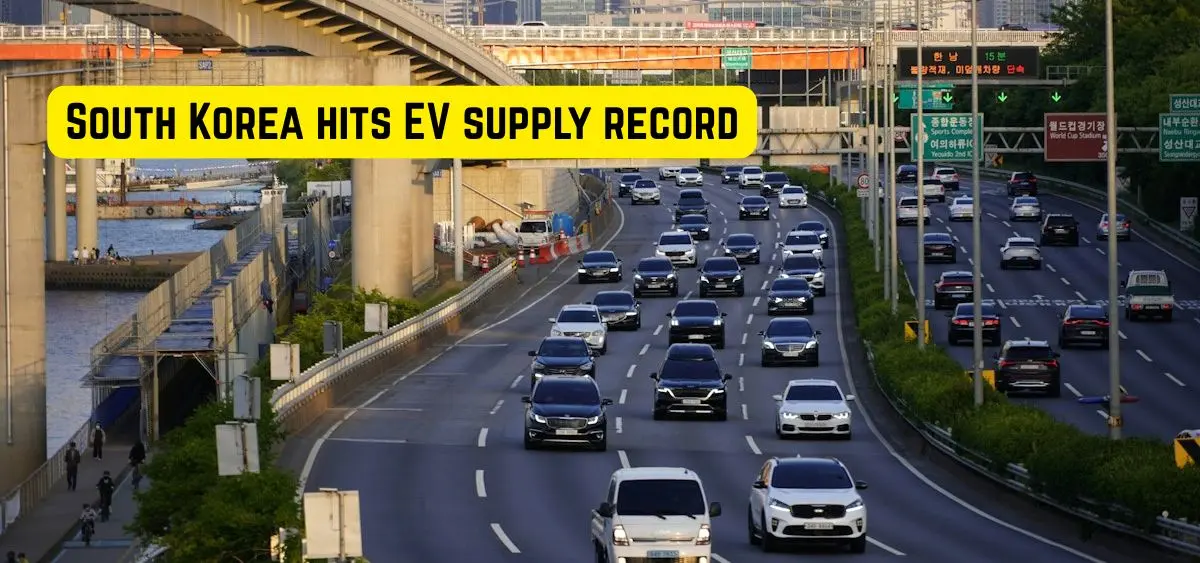 this is the image of South Korea hits EV supply record