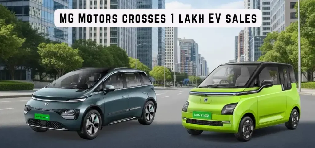 this ismthe image of MG Motors crosses 1 lakh EV sales milestone in India