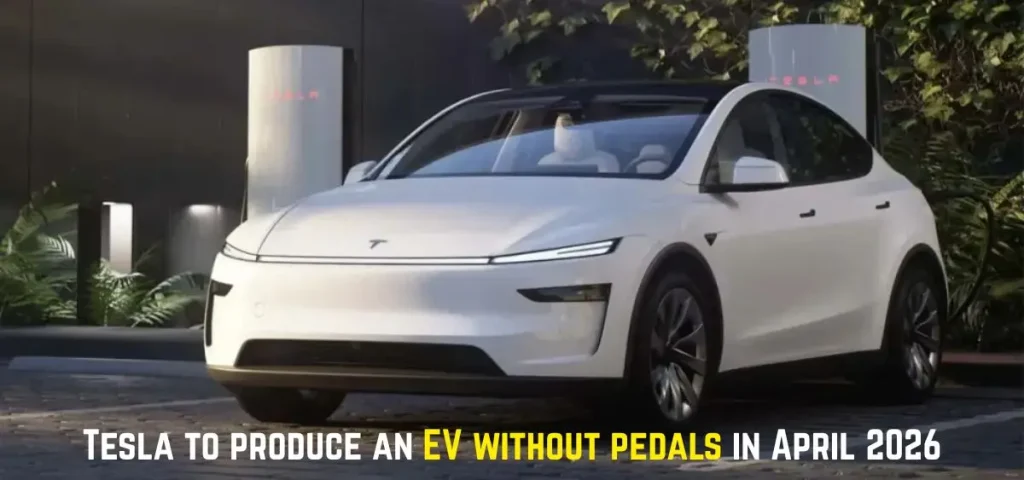 THIS IS THE IMAGE OF Tesla to produce an EV without pedals in April 2026