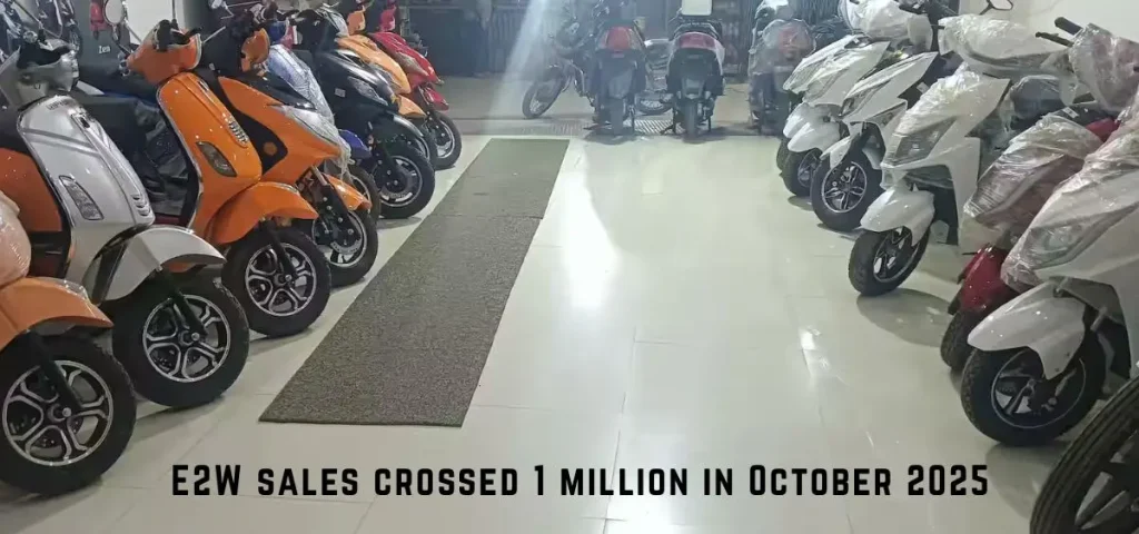 this is the image of E2W sales crossed 1 million in October 2025