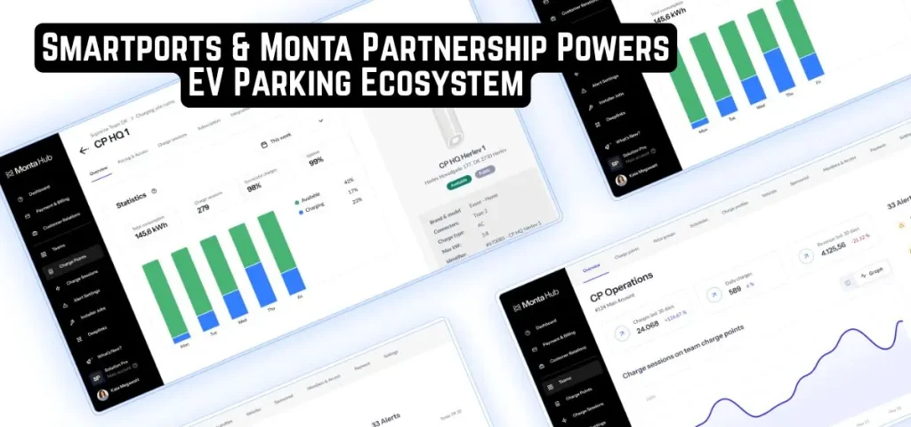 this is the image of Smartports & Monta Partnership Powers EV Parking Ecosystem