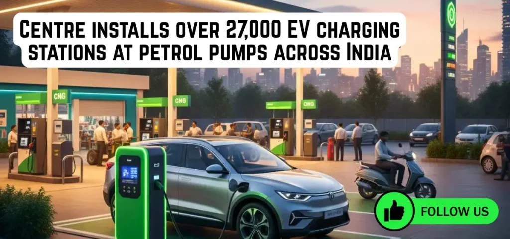 this is the image of Centre installs over 27,000 EV charging stations at petrol pumps across India