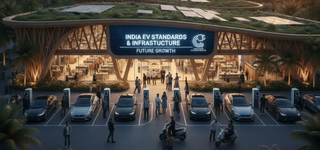 this is the image of India Enhances EV Standards and Infrastructure for Future Growth