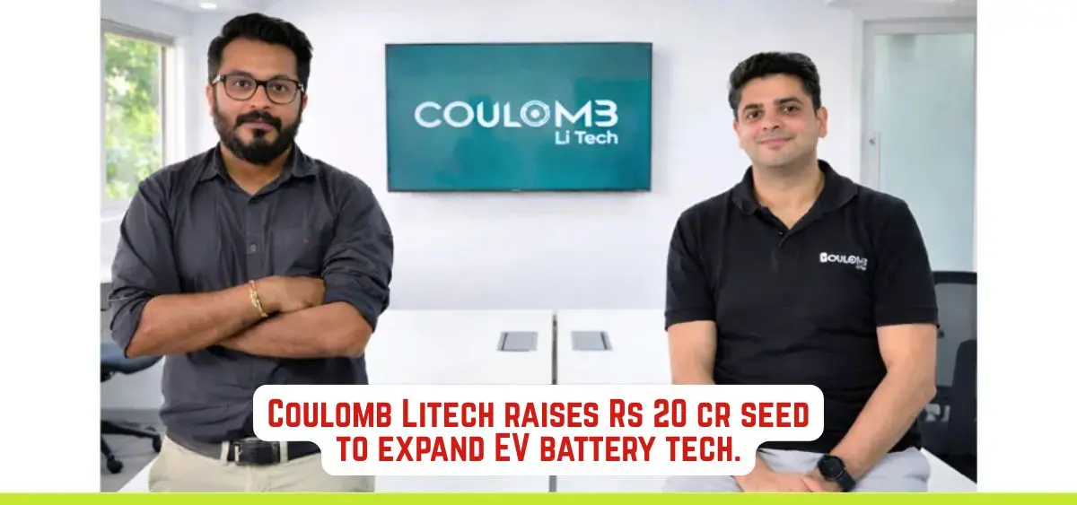 this is the image of Coulomb Litech raises Rs 20 cr seed to expand EV battery tech.