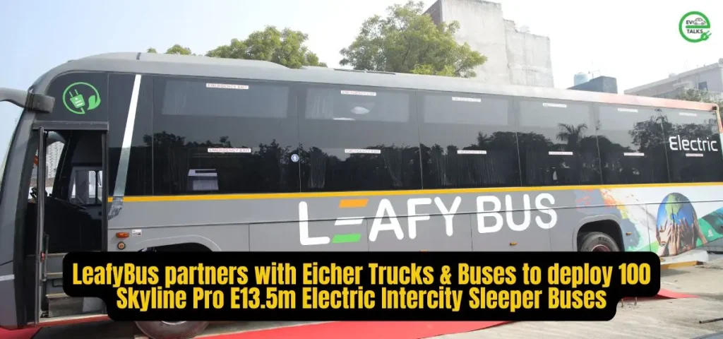 this is the image of LeafyBus partners with Eicher Trucks & Buses to deploy 100 Skyline Pro