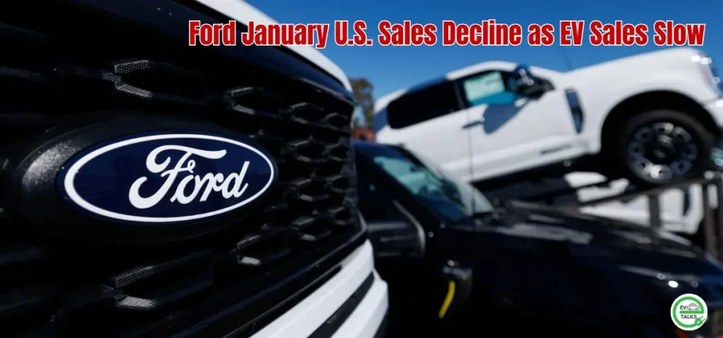 this is the image of Ford January U.S. Sales Decline as EV Sales Slow