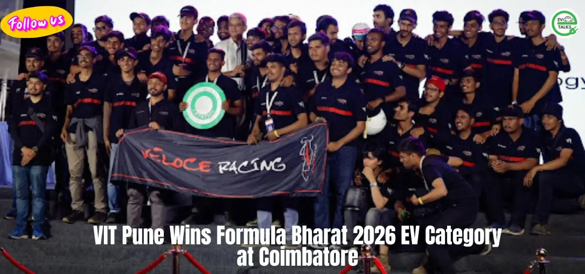 this is the image of VIT Pune Wins Formula Bharat 2026 EV Category at Coimbatore