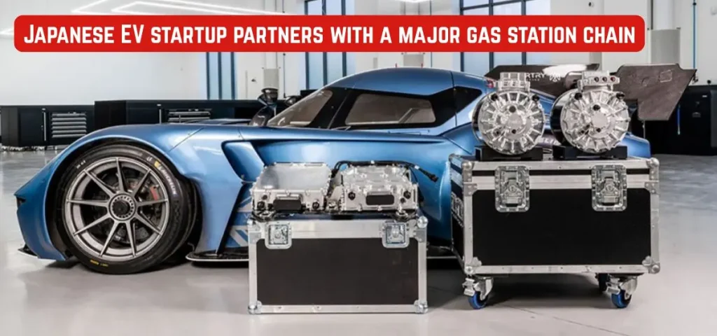 this is the image of Japanese EV startup partners with major gas station chain