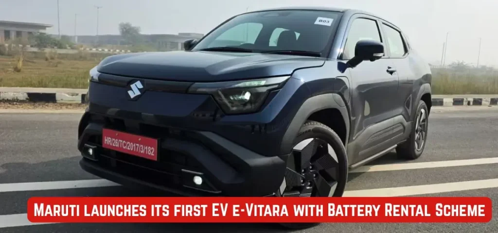 this is the image of Maruti Suzuki launches first EV e Vitara SUV with battery rental scheme