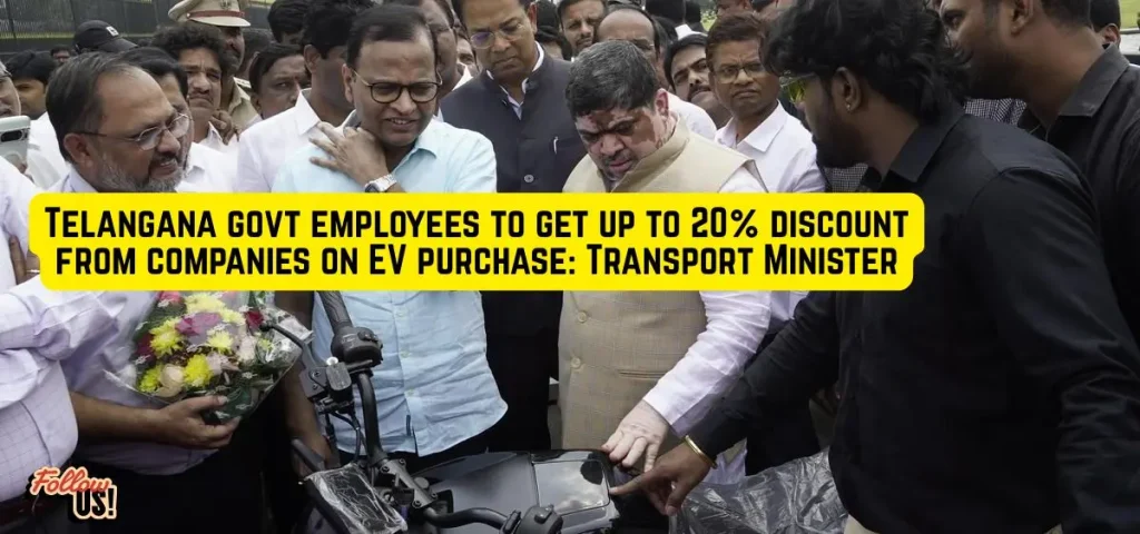 this is the image of Telangana Govt Staff to Get 20% EV Discount from Companies