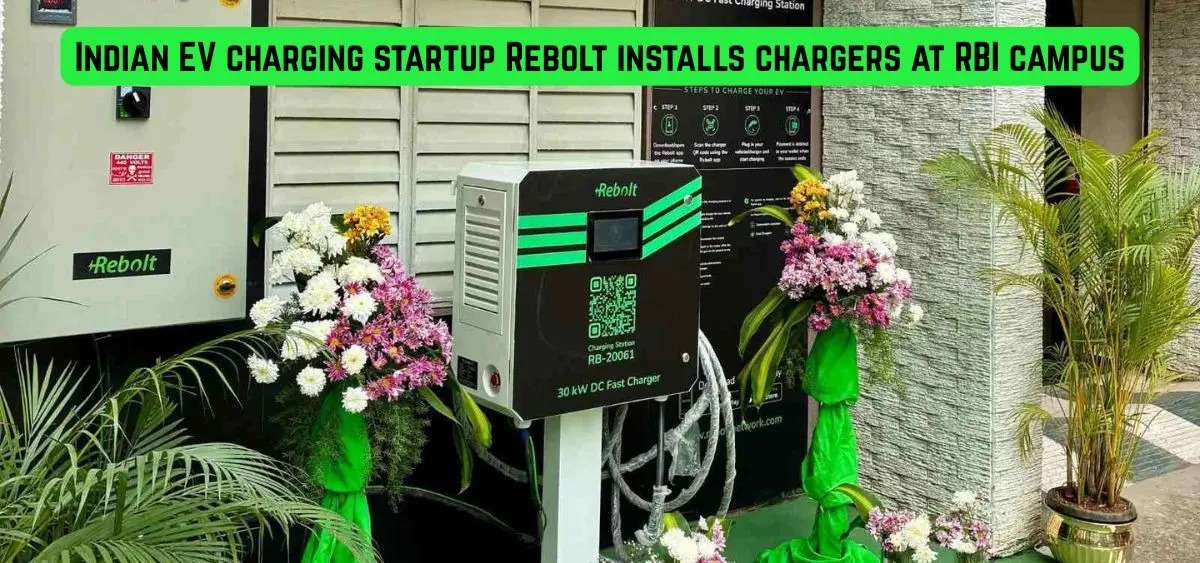 this is the image of Indian EV charging startup Rebolt installs chargers at RBI campus
