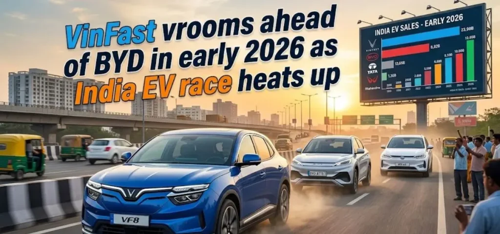 this is the image of VinFast vrooms ahead of BYD in early 2026