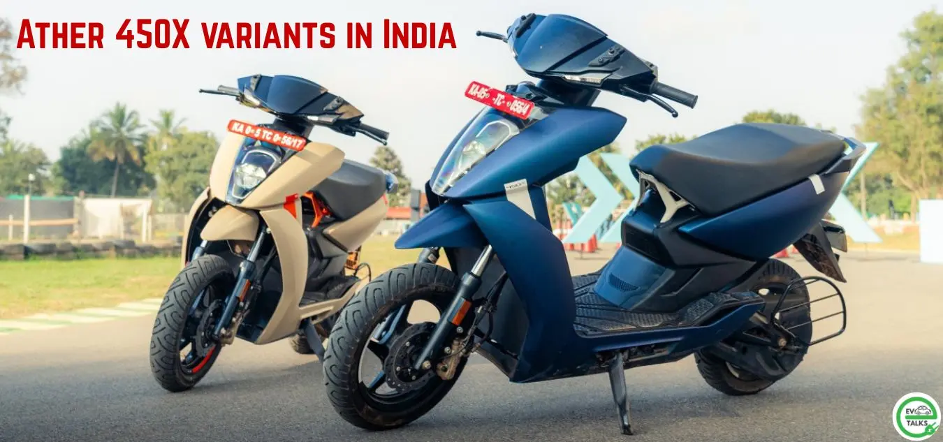 this is the image of Ather 450X variants in India