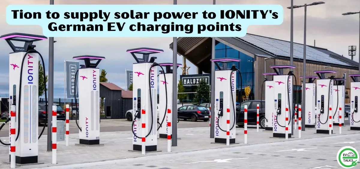 this is the image of Tion to supply solar power to IONITY's German EV charging points