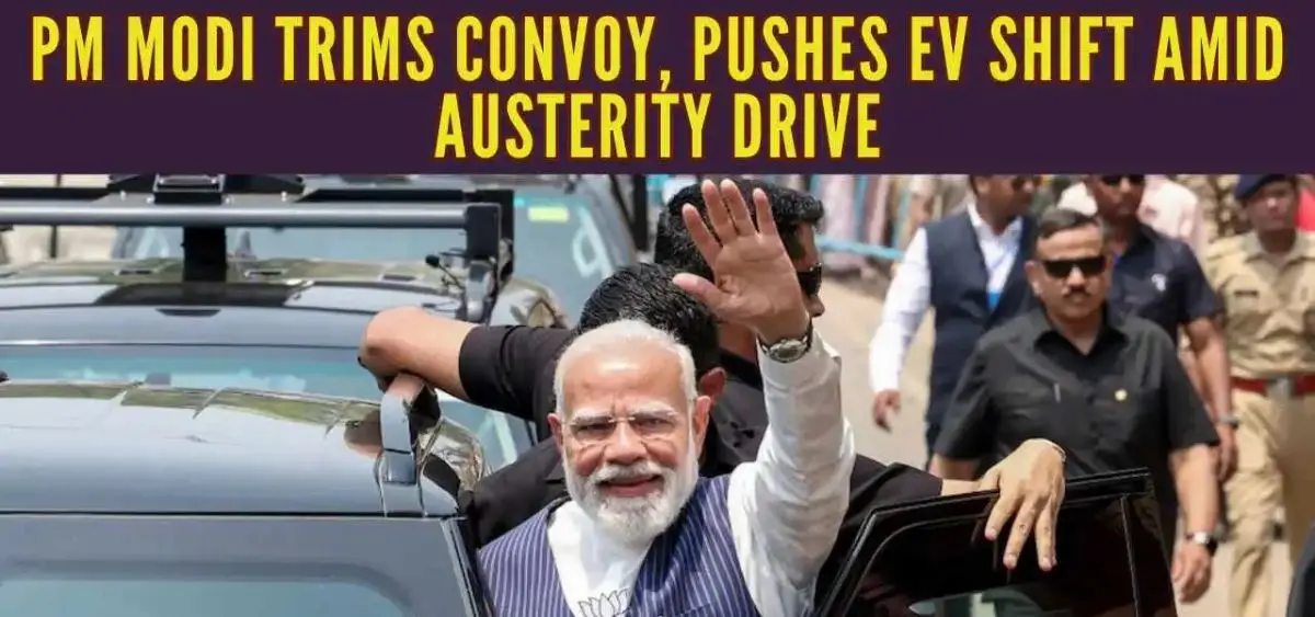 this is the image of PM Modi trims convoy size by Half, pushes EV use