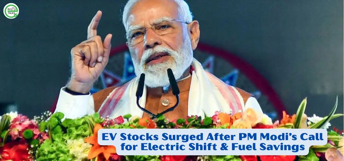 this is the image of EV Stocks Surged After PM Modi’s Call for Electric Shift