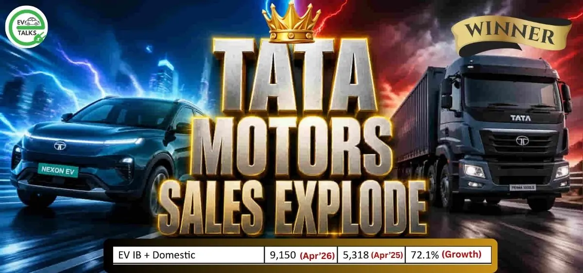 this is the image of Tata motors Wins the EV Race with 59,701 Units Sold in April 2026
