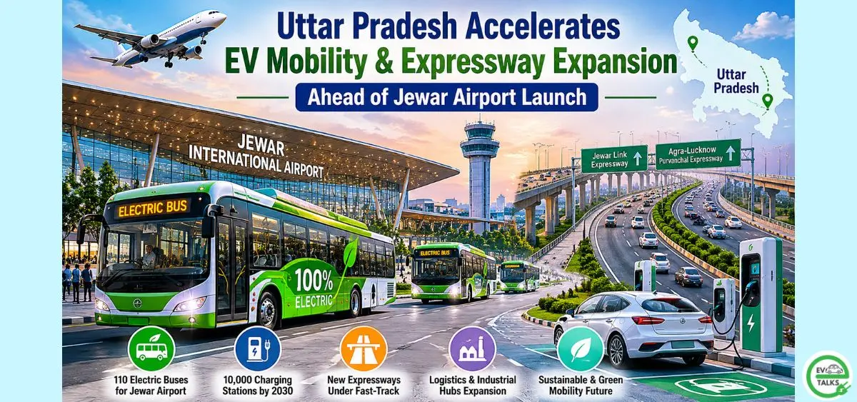 this is the image of UP Accelerates EV Infrastructure Ahead of Jewar Airport Launch