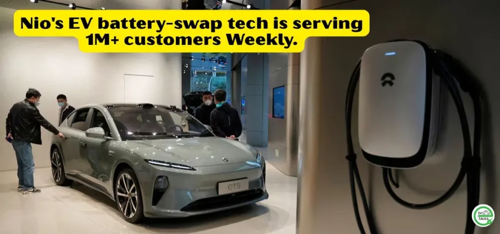 this is the image of Nio's EV battery-swap tech is serving 1M+ customers Weekly.
