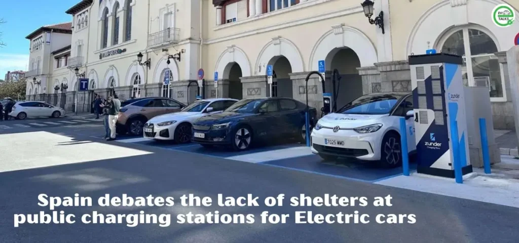 this is the image of Spain debates the lack of shelters at public charging stations