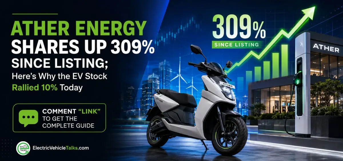 this is the image of Ather Energy shares up 309% since listing
