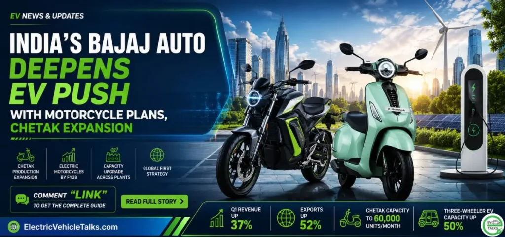 this is the image of India's Bajaj Auto deepens EV push with motorcycle plans