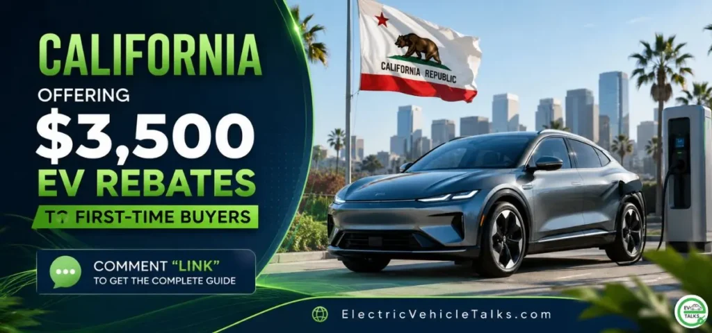this is the image of California program offering $3500 EV rebates to first-time buyers
