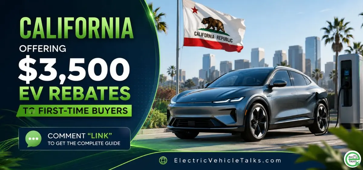 this is the image of California program offering $3500 EV rebates to first-time buyers
