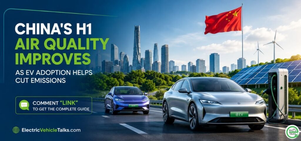 this is the image of China's H1 air quality improves as EV adoption helps cut emissions