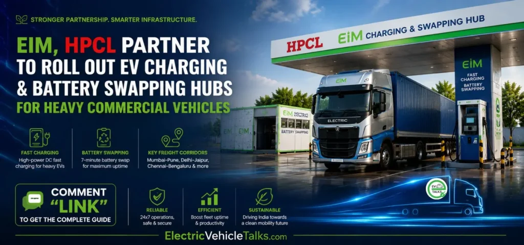 this is the image of EIM Partners with HPCL to Expand EV Charging for Heavy Trucks