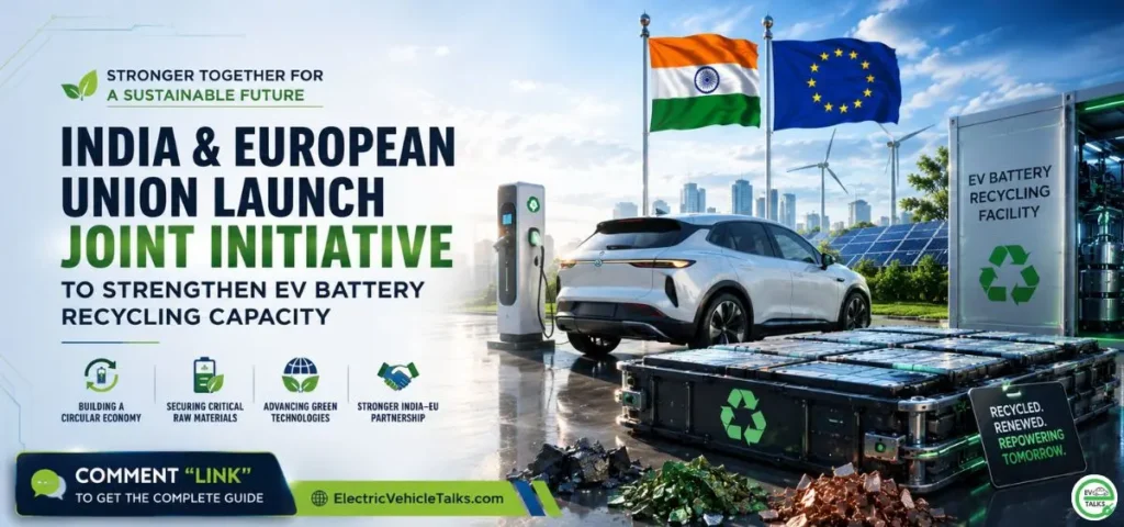 this is the image of India & EU Launch EV Battery Recycling Initiative to Boost Capacity