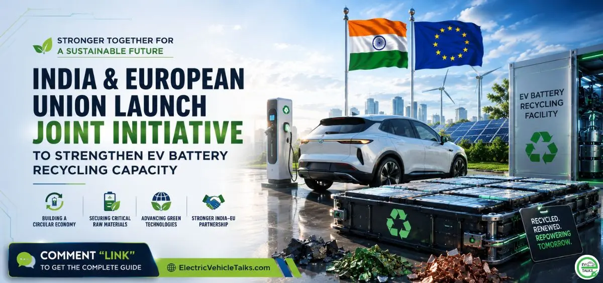 this is the image of India & EU Launch EV Battery Recycling Initiative to Boost Capacity