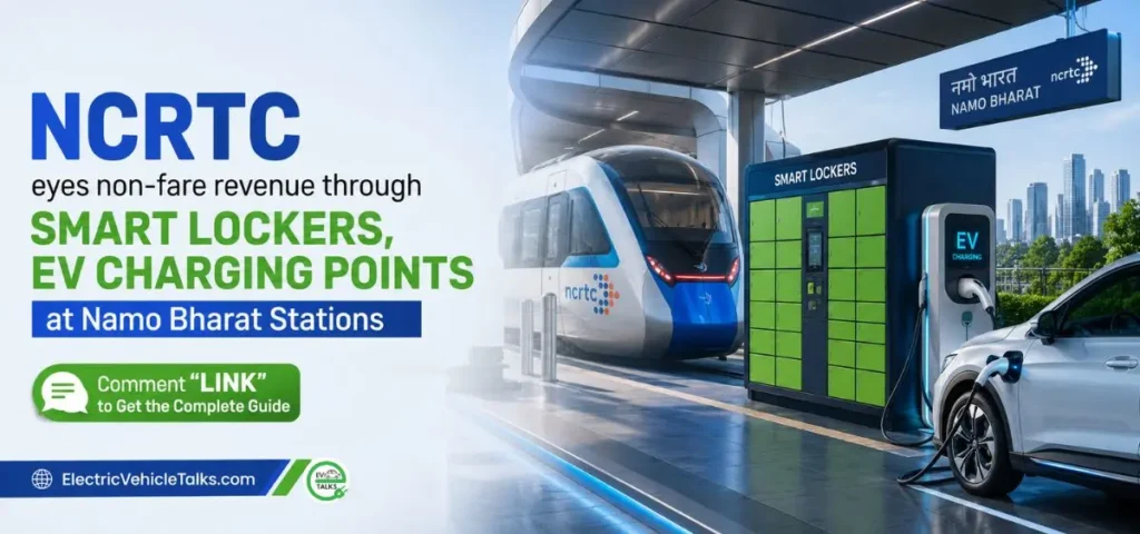 this is the image of NCRTC plans smart lockers and EV charging at Namo Bharat stations.